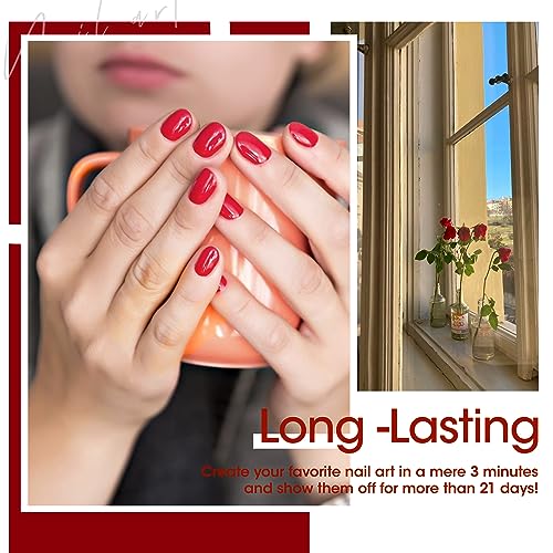 GELLEN Gel Nail Polish, Burgundy Dark Red Purple Gel Polish Set 6 Colors, Non Toxic No Wipe Soak Off UV Light Gel For Women Girls Manicure Home Salon Trendy Nail Gifts Valentine Day Christmas