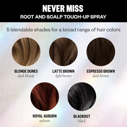 IGK NEVER MISS Root & Scalp Touch-Up Spray ? Light Brown | Temporary Gray Root Concealer for Thinning Hair | Waterproof, Sweat-Resistant, No Flaking | With Biotin, Rosemary & Squalane | 2oz