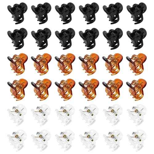 36 Pcs Durable Mini Hair Claw Clips, Great for Design Kids and Adult Hairstyles,Strong Grip,3 Colors for Birthday,Christmas, Party Gifts.