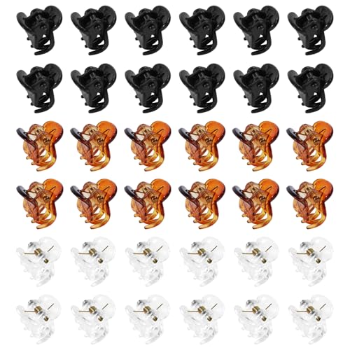 36 Pcs Durable Mini Hair Claw Clips, Great for Design Kids and Adult Hairstyles,Strong Grip,3 Colors for Birthday,Christmas, Party Gifts.