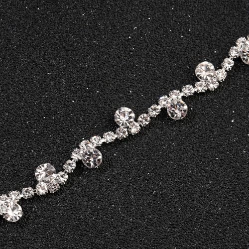 Asphire Vintage Crystal Headband with Side Combs Sparkling Rhinestone Head Chain Iced Out Hair Vine Prom Party Festival Hair Accessories for Women, Silver