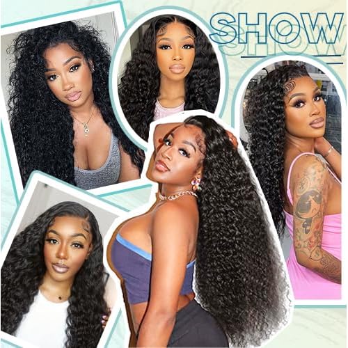 Deep Wave Human Hair Bundles 16 18 20 Inch Curly Human Hair 3 Bundles 100% Unprocessed Brazilian Virgin Deep Curly Bundles For Black Women Quick Weave Wet And Wavy Natural Black