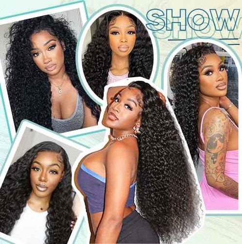 ONICE Deep Wave Bundles Human Hair (12 14 16 Inch) 100% Unprocessed Brazilian Weave 3 Bundles Human Hair Glossy Virgin Hair Bundles Curly Style Keep Texture Silky Soft Natural Black