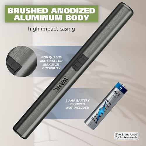 Wahl Micro Groomsman Battery Personal Trimmer for Hygienic Grooming with Rinseable, Interchangeable Heads for Eyebrows, Neckline, Nose, Ears, & Other Detailing - 05640-600