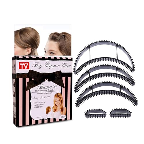5Pcs Bump It Set Black Styling Coiler for Volume Hair Accessory Bumps Fluffy Hairdressing Tools for Women and Girls