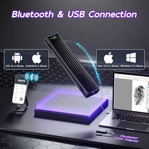 Itari Tattoo Stencil Printer Kit for Beginners, Temporary Tattoo Printer with 10 Pcs Transfer Paper, Bluetooth Stencil Printer for Tattooing, Wireless Tattoo Machine Compatible with Phone/Tablet/PC