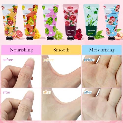 24 Pack Hand Cream Gift Set for Women, Mini Hand Lotion Travel Size in Bulk for Dry Cracked Hands, Natural Plant Fragrance Moisturizer Lotion for Mother, Teacher Appreciation and Bridesmaid Present