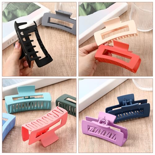 Hoteam 108 Pcs 4.1 Inch Large Hair Claw Clips Bulk Rectangular Big Hair Claws Matte Nonslip Banana Clip Plastic Barrettes for Women Gifts Accessories, 18 Colors