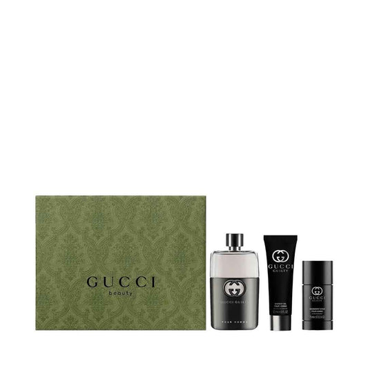 Gucci Guilty 3-Piece Set for Men, (3.0 Oz Eau De Toilette Spray + 2.5 Oz Deodorant + 1.6 Oz Shower Gel)