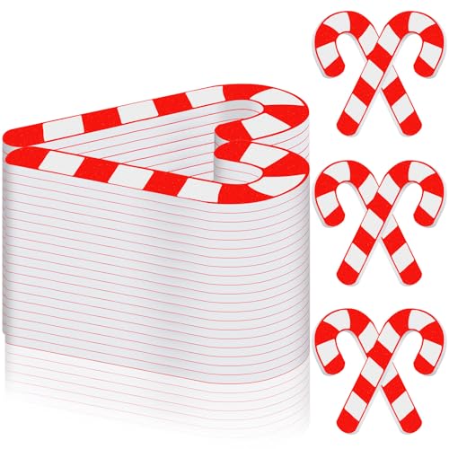 50 Pcs Christmas Nail Files Gifts Bulk for Women Mini Candy Canes Double Sided Nail File Emery Board Set Red and White Nails Boards Buffer for Natural Acrylic Nails Christmas Party Favors