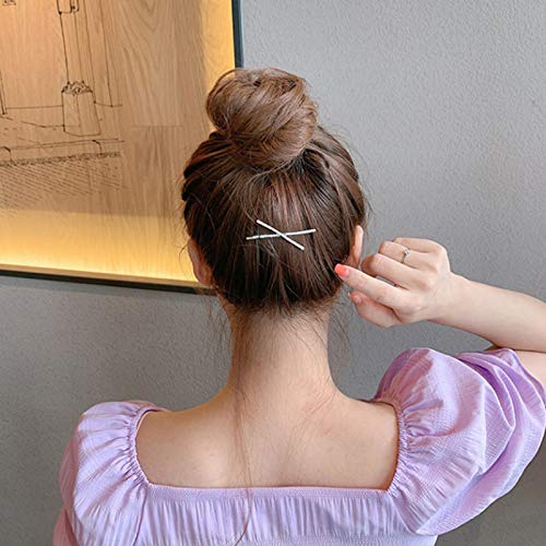 9 Pieces X Shaped Crystal Hair Pins Rhinestone Bobby Pin Metal Shiny Hair Clip Sparkly Hair Decorations Barrettes Hair Accessories for Women Girls