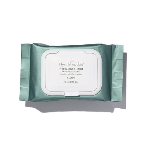 HydroPeptide HydroActive Cleanser, Micellar Facial Cloths, Cleanses Makeup, Dirt, and Excess Oil and Hydrates, 5 Pack (150 total clothes)