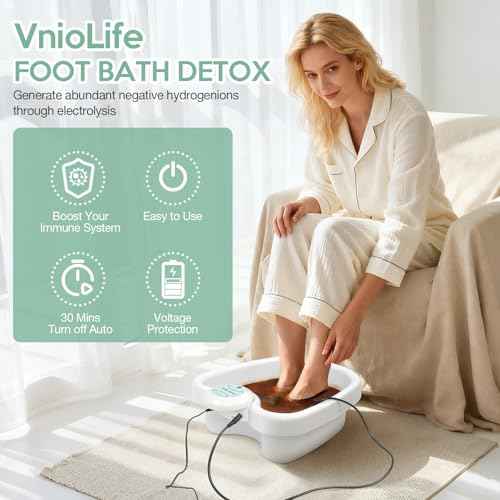 Ionic Foot Bath Detox Machine, Ion Foot Detox Spa for Home Use Beauty Salon Beauty SPA Club with 100 Liners, Zipper Carrying Bag | Detoxifying & Convenient