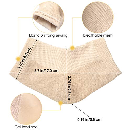 JaGely 7 Pairs Gel Moisturizing Socks for Dry Skin, Toeless, Washable & Reusable, Giftable, Softens Rough Heels & Feet