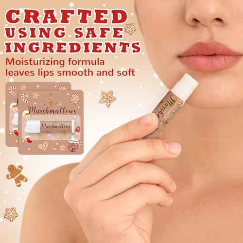 24 Pcs Hot Cocoa Bar Flavor Lip Balms Bulk Hot Chocolate Coffee Bar Supplies for Guest Lip Balm Gift Set Travel Size Lipstick Winter Baby Shower Christmas Birthday Favors Decorations