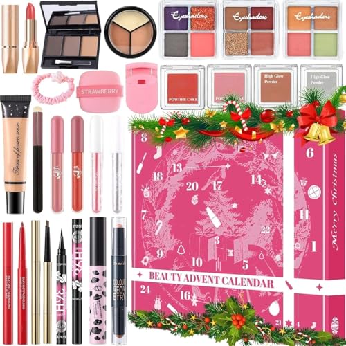 Makeup Advent Calendar 2025 for Women & Teen Girls, 24 Days Christmas Countdown Calendar Beauty Gift Set, 2025 Xmas Gift Surprise Box Calendar Full Makeup Kit