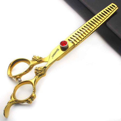 7" 7.5" 8"9" Professional Hairdressing Scissors Barber Salon Hair Cutting Dragon Shears (Large). (7 inch 2pc-E)
