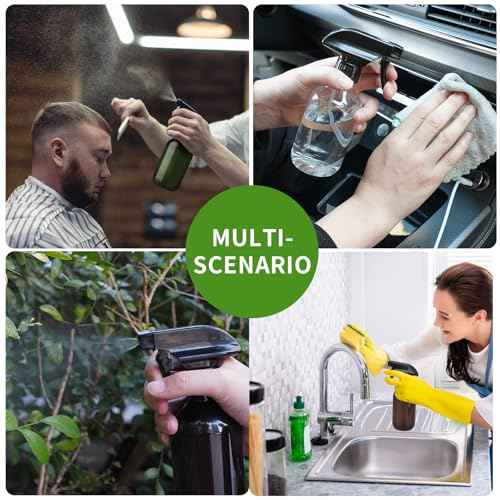 2-Pack Leakproof Spray Bottles (300ml/10oz) - Adjustable Nozzle for Fine Mist & Jet Stream | Premium Refillable Plastic Bottles for Hair Styling, Plant Misting, Cleaning Solutions (Clear)