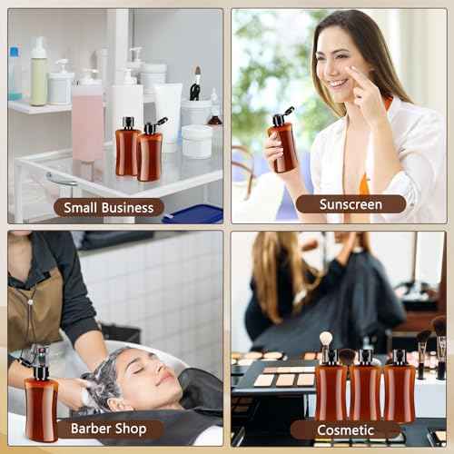Domensi 36 Pcs 3.4 oz Travel Bottles Bulk Plastic Squeeze Lotion Bottles with Flip Cap Small Portable Travel Leak Proof Refillable Empty Cosmetic Container for Toiletries Liquid Shampoo(Amber)
