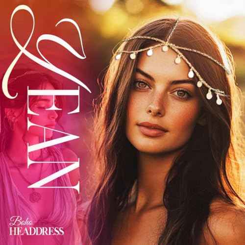 Yean Gold Sequins Head Chain Bohemian Hair Jewelry Headpiece Forehead Band Festival Headband Accessories for Women