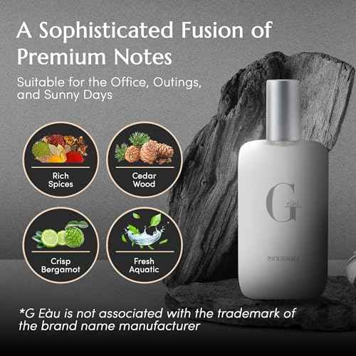 PB ParfumsBelcam G e?u Eau de Toilette Perfume Spray for Men - 3.4 Fl Oz Affordable Long Lasting Cologne, Modern Masculine Scent with Woody Citrus Fragrance Made with Premium Oils for All Day Use