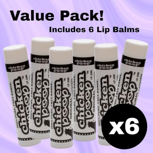 .15 oz. Chicken Poop¢ç ORIGINAL FLAVOR Lip Junk for Dry, Chapped Lips, LIP BALM PACK OF 6