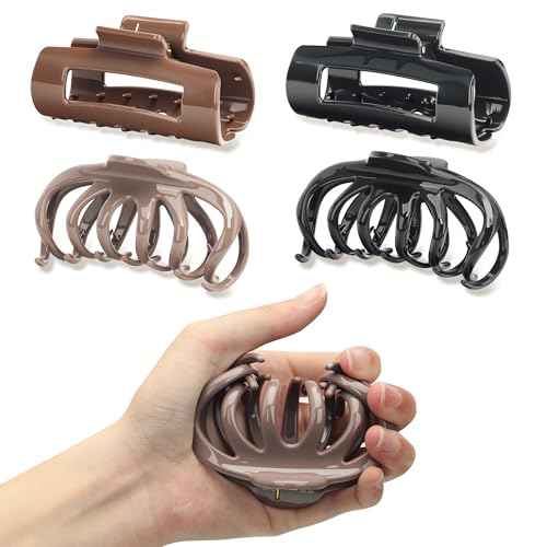 4 Pack Silicone Cloud Claw Clips, Soft & Flexible Cozy Claw Clips, Squishy Hairclips for Thin and Thick, Hair Accessories for Women & Girls(Style 1)