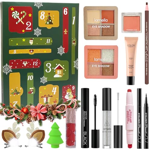 Makeup Advent Calendar 2025, 12 Days Christmas Makeup Gift Set for Women & Teens, Makeup Set Christmas Countdown Calendar, Make up Set for Girls, Holiday Surprise Make Up Kit for Women Full Kit