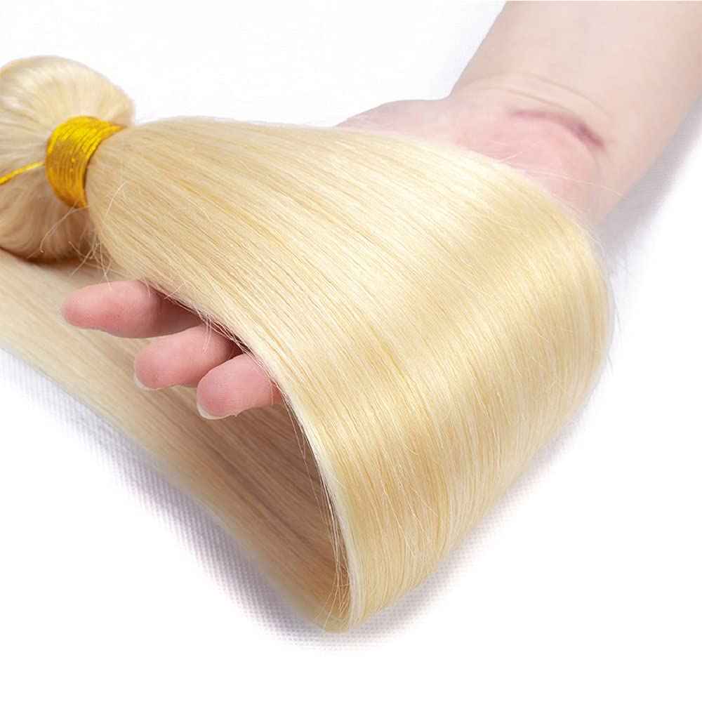 30 30 30 Inch Blonde Human Hair Bundles 613 Straight Bundle Blonde Straight 3 Bundles Brazilian Unprocessed Virgin Hair Extensions