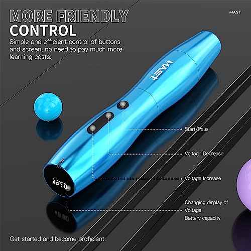 Mast P20 Wireless Tattoo Pen Machine Rotary Tattoo Gun Lightweight Digital Display Slim Frame for Women Aritst (1 battery- pink)