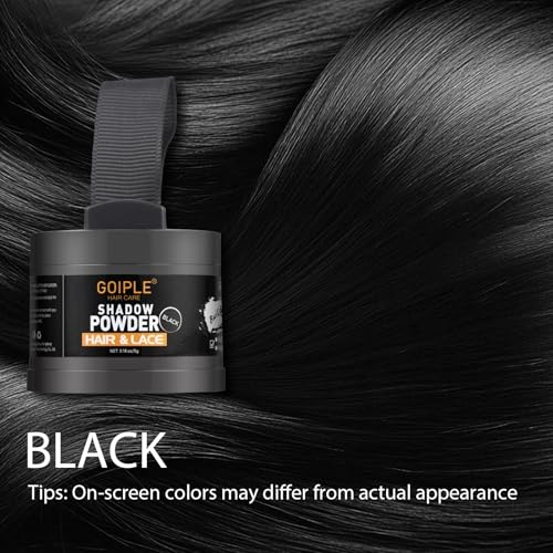 Root Cover Up Powder Hairline Powder for Women Root Touch Up Hair Color for Bald Spots, Eyebrows, Beard Line, Light-Blonde Hair Fibers for Thinning Hair Shadow Cover Up 2 Pack (Black)