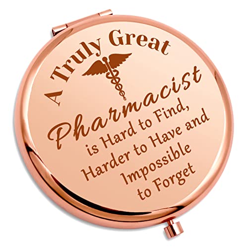 Pharmacist Gift for Women Nurse Appreciation Gifts Travel Makeup Mirror Pharmacy Tech Present for Doctor Nursing Medical School Birthday Graduation Compact Makeup Mirror for Friend Coworker