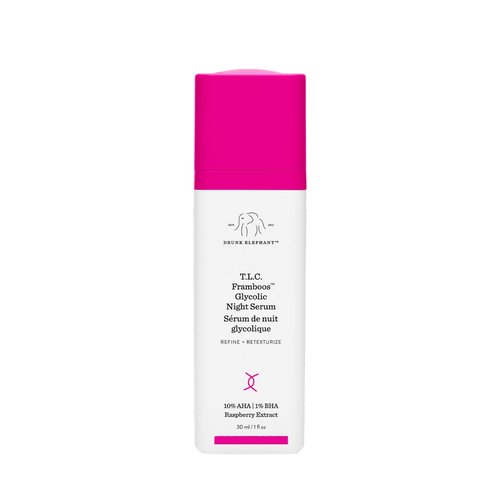 Drunk Elephant T.L.C. Framboos Glycolic Serum - 30 ml/1 fl oz - Exfoliating AHA Serum - Clean Clinical Skincare - Cruelty-Free - Dermatologist-Tested - Free of Essential Oils, Silicones, and Fragrance