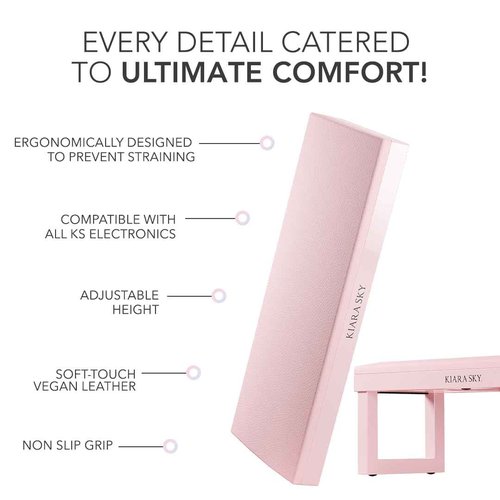 Kiara Sky Arm Rest - Acetone Resistant & Waterproof for Manicure & Pedicure Technician Stations - Pink