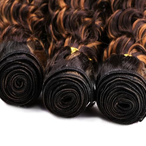 24 26 28 inch Highlight Bundles Human Hair Ombre Brown Bundles P430 Deep Wave Bundle #4 Brown Human Hair Bundle 300g