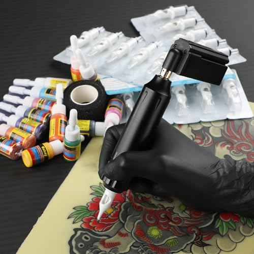Solong Tattoo Kit-Tattoo Pen Kit Rotary Gun Machine Pen RCA with Wireless Battery 20Pcs Cartridge Mixed Needles Power Supply SLP1KIT02D-1-US