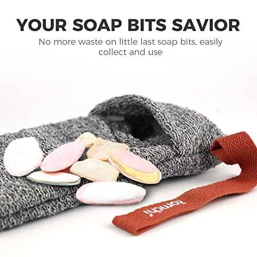 ZOMCHI 2 Pieces Exfoliating Soap Bags, Soap Savers for Bar Soap, Soap Bar Pouch for Deep Exfoliation, Foaming Soap Sock for Shower