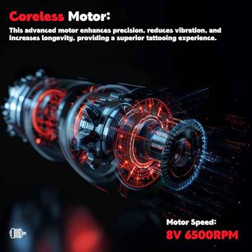 Aluminum Alloy Tattoo Gun with Adjustable Tattoo Pen Stroke, Tattoo Kit with Dotwork Mode, Memory Function, Complete Beginners Kit and Professional Tattoo Artists - Compact/Lightweight