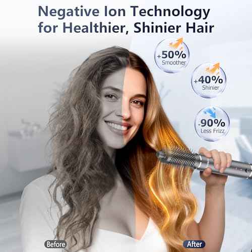 6-in-1 Ionic Hot Air Styler, Powerful High Speed Hair Dryer Brush, Auto Wrap Curler for Fast Drying, Volumizing&Straightening for Multi Styler, Cool Shot Button-No Heat Damage,Gift for All Hair-Travel