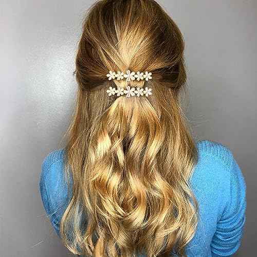 2 Pcs 2.64inch Flower Opal Hair Clips Gold Sparkly Wedding Barrettes Fancy Hair Pins Valentines Wedding Prom Engagement Birthday Decorative Accessories for Women Girls Thick Fine Hair