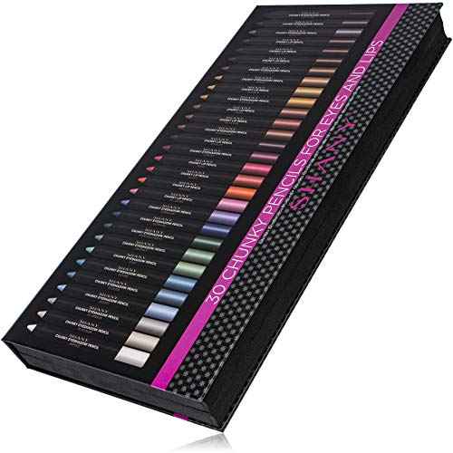 SHANY Chunky Eyeshadow Pencils Lip Liner, Eyeliner, Eye Pencils Eye shadows - Set of 15 Colors No Box