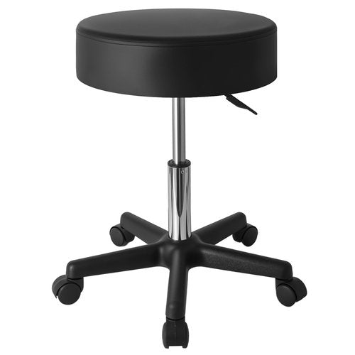 MR DIY TOOLS Rolling Stool with Wheels,360° Swivel Stool,400 lbs Weight Capacity,PU Leather,Adjustable Height,Swivel Chair for Salon, Bar, Office,Home, Tatoo, Massage, Medical, Black