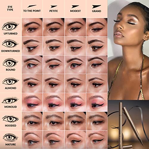 2PCS Waterproof Liquid Eyeliner, White and Black Eyeliner Set, Quick Drying Long-lasting Eye Liner for Makeup, Cruelty-Free Eyeliner Liquid Set Smudge Proof Easy To Use