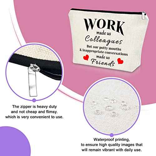 Coworker Leaving Gifts for Coworker Farewell Gift for Friends Makeup Bag Retirement Gifts Thank You Gifts Coworker Cosmetic Bag Thanksgiving Day Birthday Christmas Gifts for Her Cosmetic Travel Pouch