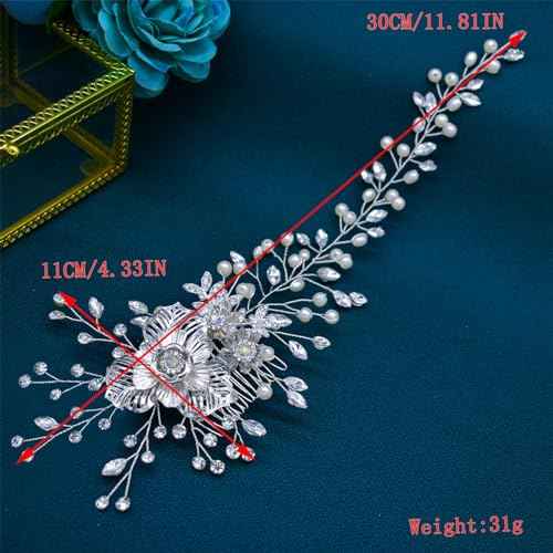 Wedding Hair Pieces for Brides, Rhinestone Bridal Hair Comb, Elegant Wedding Hair Accessories for Bridesmaid