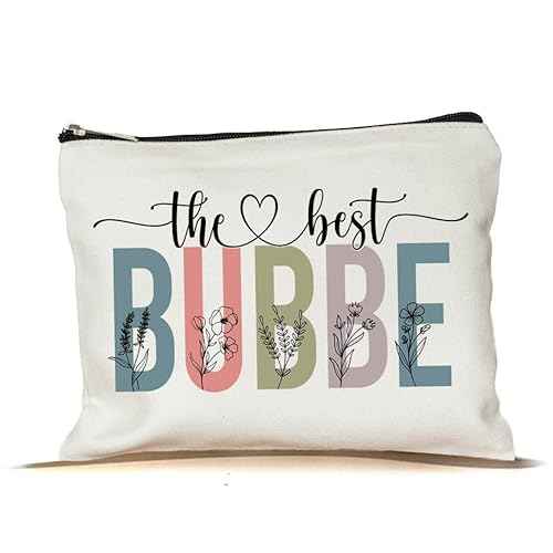 PTDShops The Best Bubbe Makeup Bag - Mothers Day Makeup Bag - Cute Bubbe Cosmetic Bag - Gift Birthday Bubbe Makeup Bag - Best Bubbe Cosmetic Bag - Gift Bubbe Zipper Makeup Bags Travel