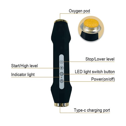 Wireless Beauty Bubble Pen Face & Neck Massager, Refresh Your Skin with Gentle Vibrations for Deep Facial Cleaning Detox Moisturizing Firming Lifting Toning Tightening Whitening Skin Rejuvenation