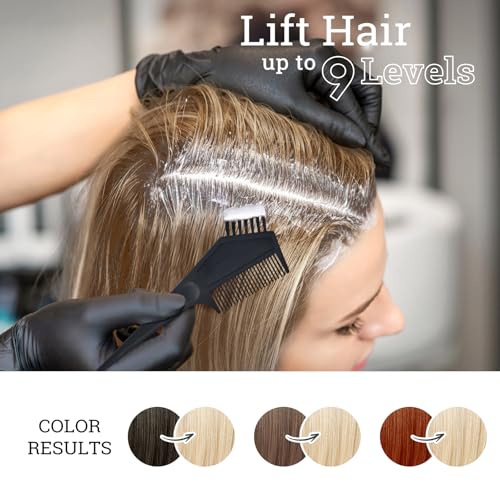 Hair Bleach Kit, Hair Lightener for Dark Hair, Color-Freedom Cream with Hair Mask, Protect & Repair While Lightening, Lifts up to 8 Shades, Complete kit with Tint Bowl, Brush, Gloves & Cap