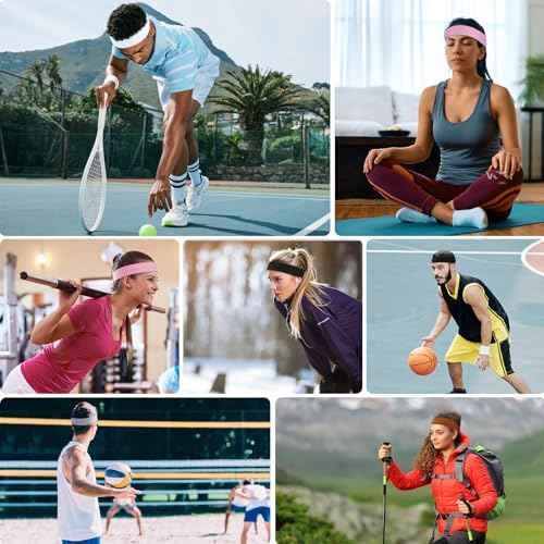 8 Pack Headbands for Women, Elastic Soft Hair Bands Non Slip Women's Fashion Headbands for Daily Workout Yoga Running