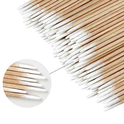 Eyxformula 600 Pcs Microblading Cotton Swabs, 4 Inch Pointed Cotton Swabs, Precision Tips Wooden Sticks Applicator For Makeup, Cleaning Nail Polish, Crafts, Eyebrow Mapping, Tattoo Permanent Supplies